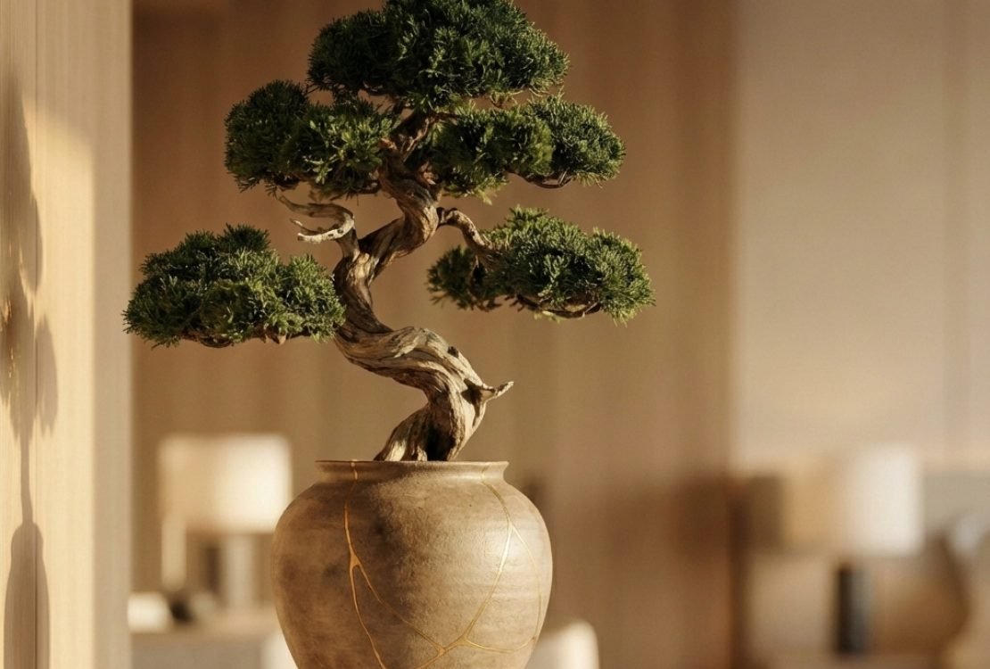 Bonsai representando equilíbrio e resiliência em relações familiares no direito internacional